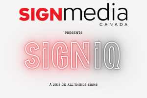 The SignIQ logo and the Sign Media Canada logo presenting the new quiz.