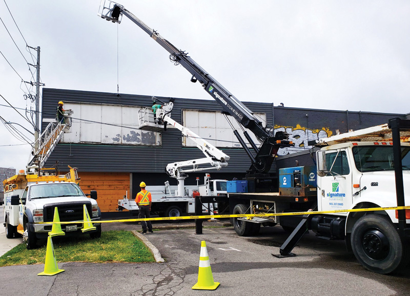 Installers at work.