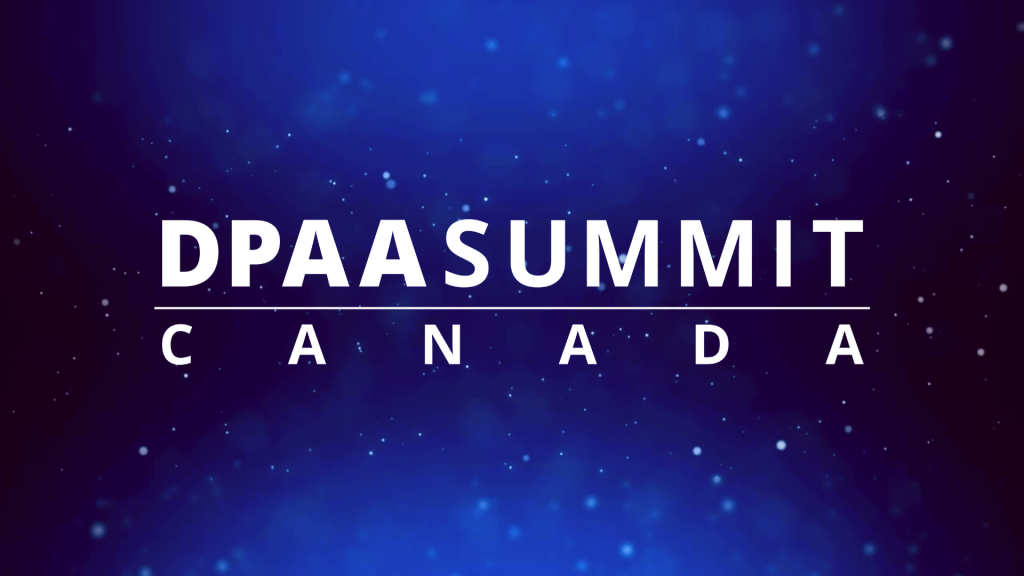 The backdrop of the DPAA Canada Summit.