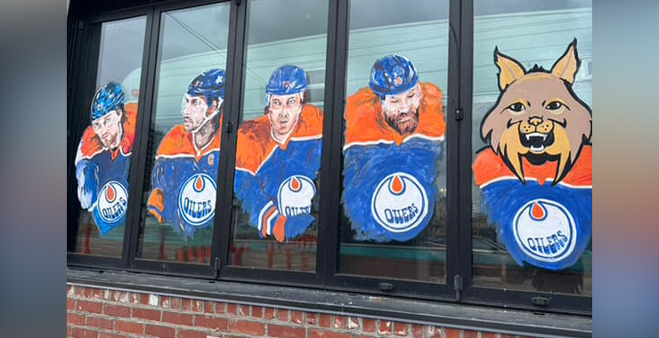 The murals on the windows.