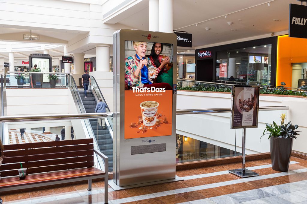 An ad placed in a mall.