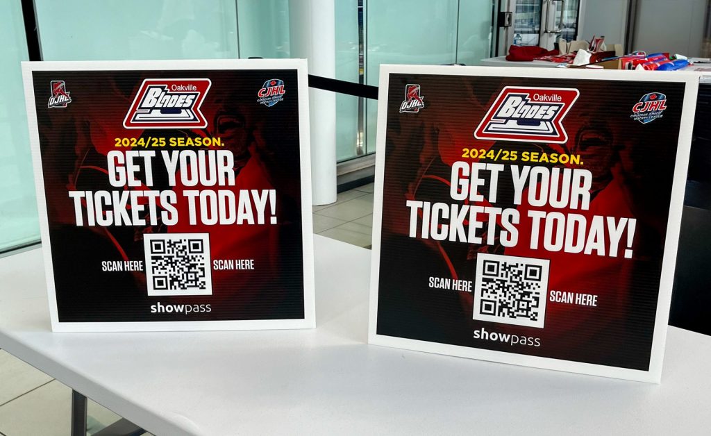 Sign boards printed by the UV printer.