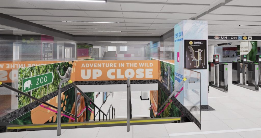 The Toronto Union Station OOH display.