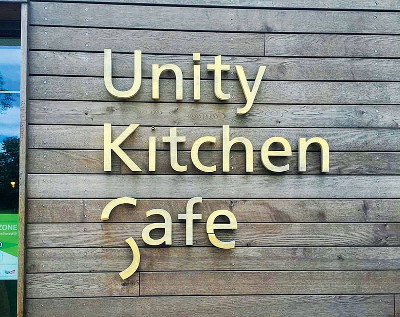 A broken sign.
