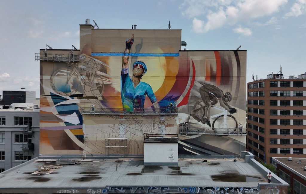 The mural on display.