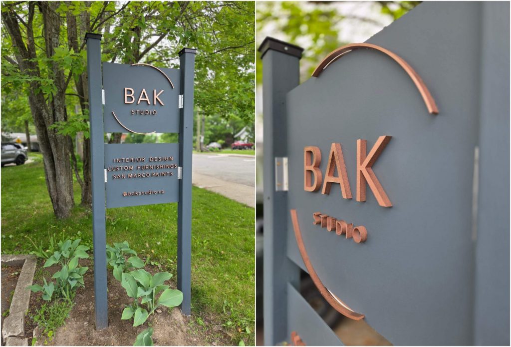 The BAK Studio sign.
