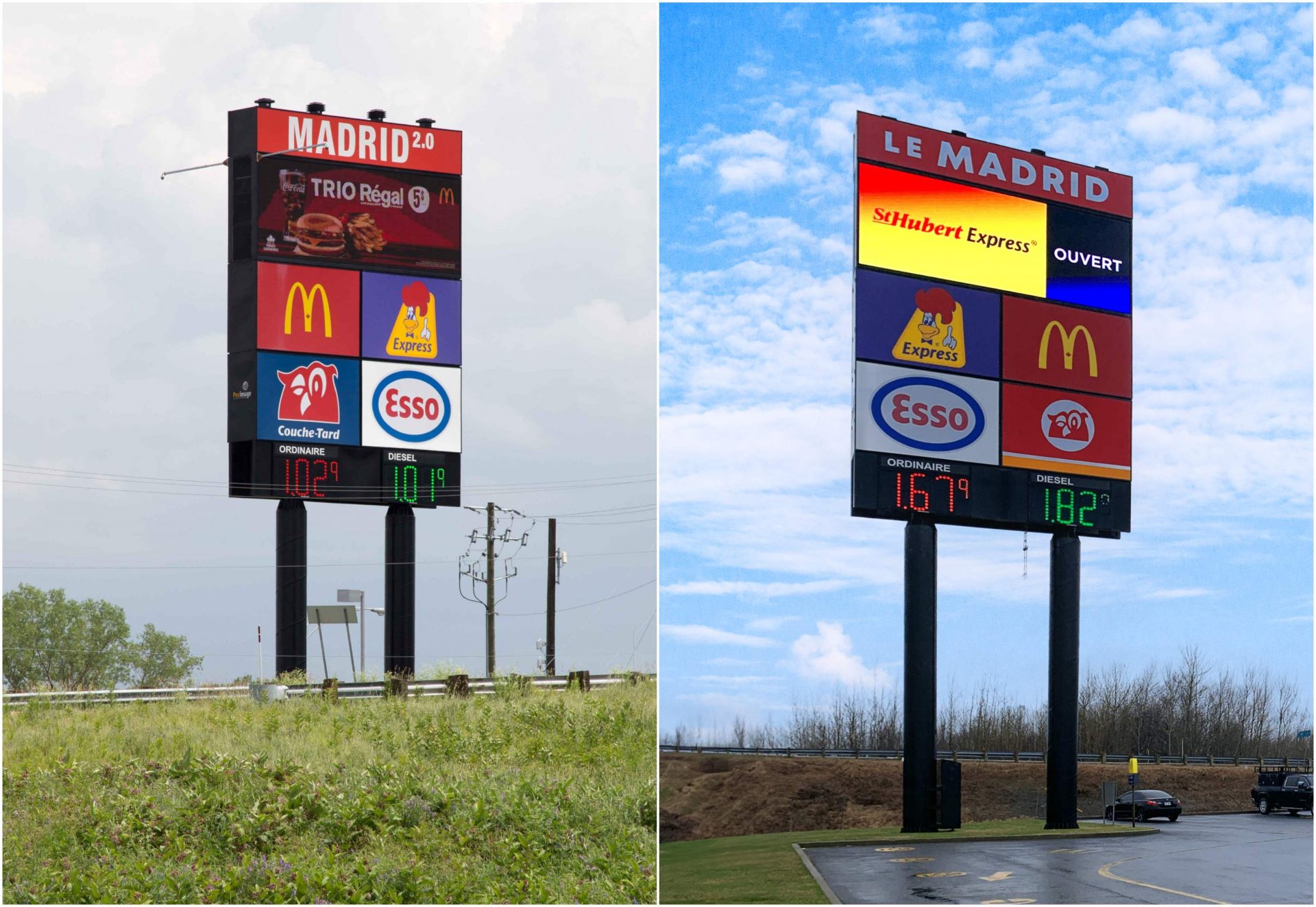 A collage of both signs.