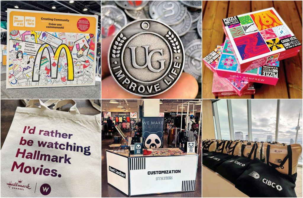 A collage of merch and other printed materials made by Peace and Cotton.