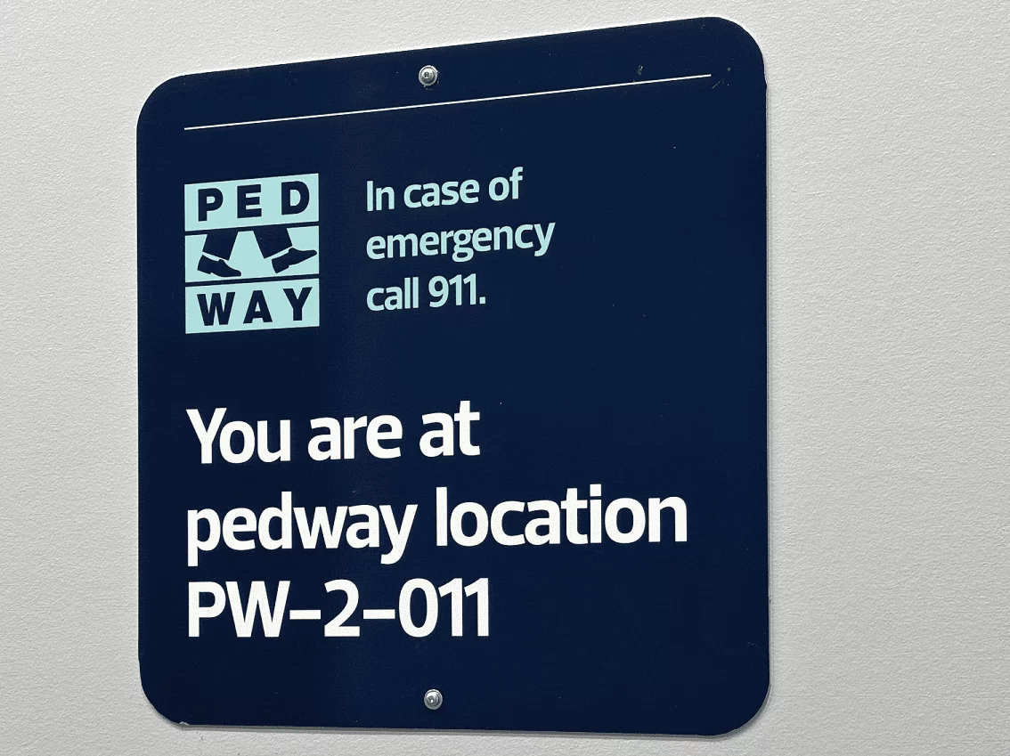 The Medway locator sign with the unique code.
