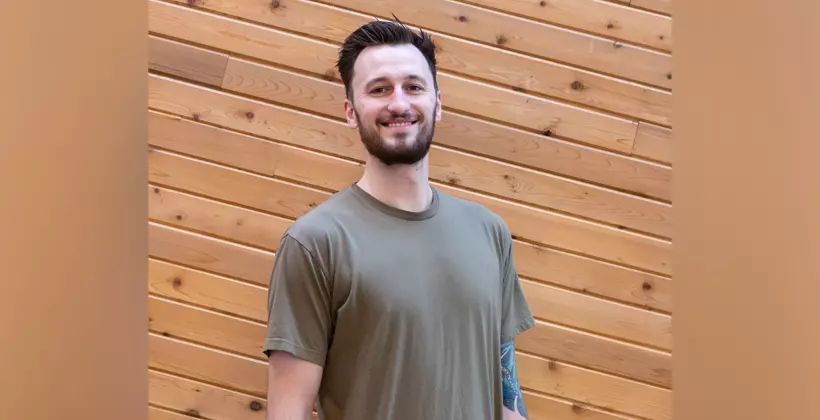 Spencer Grove smiles for a photograph.