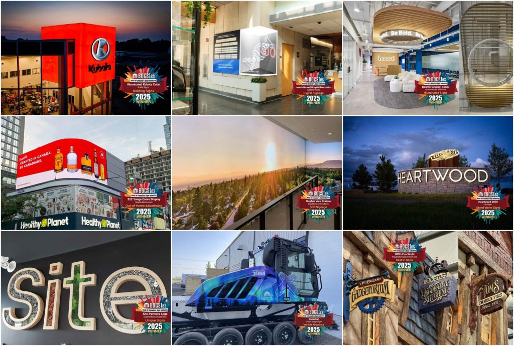 A collage of all the winning signs.
