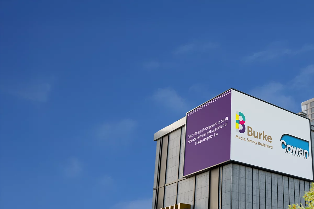 A billboard showing the acquisition.