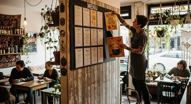 Person placing a magnetic sign.