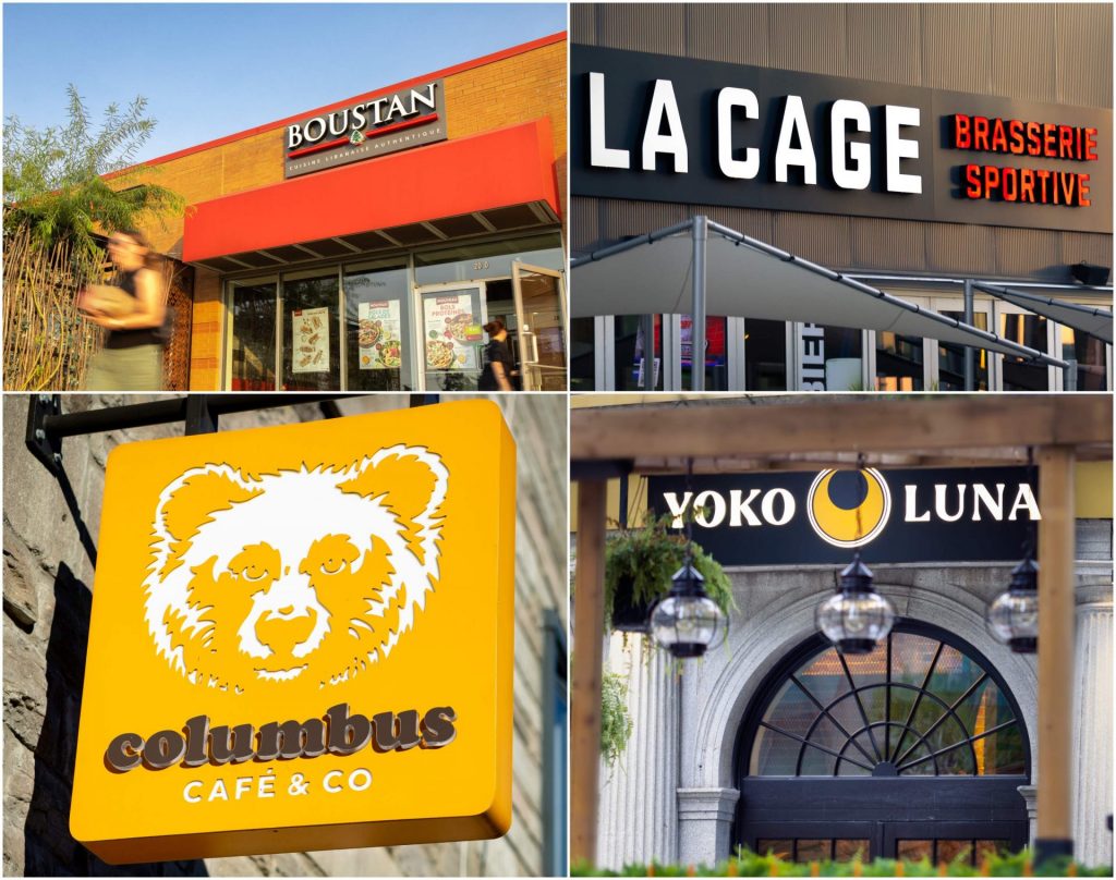 A collage of different signs.