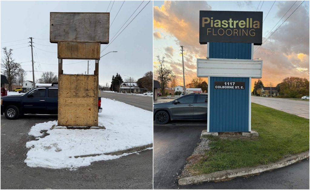 One of the pylon signs.