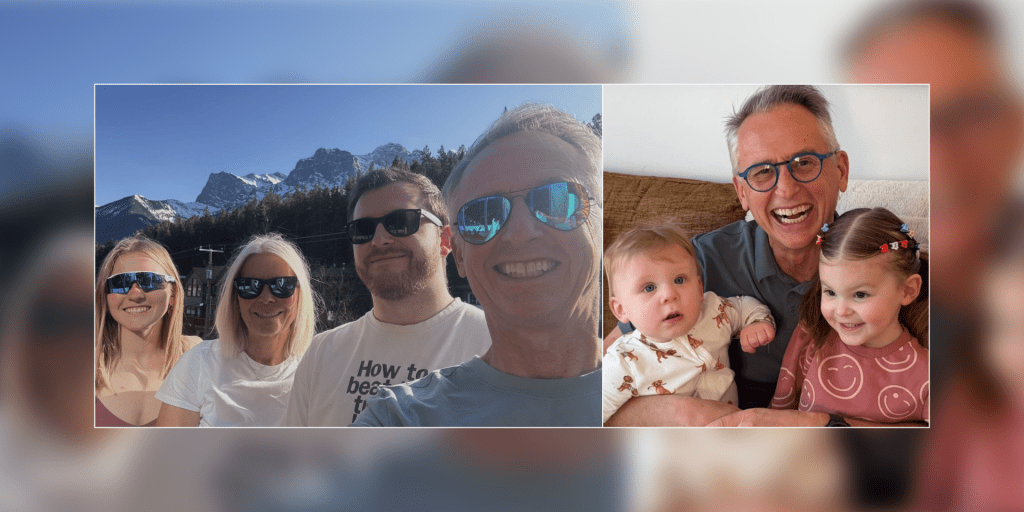 Rushton with his family.