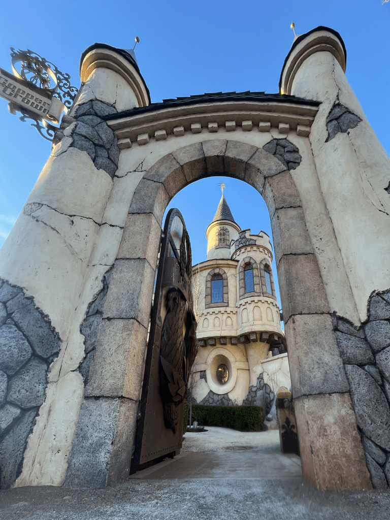 The entrance seen from a low angle.