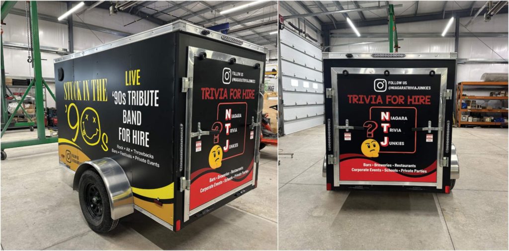 A collage of a full wrap. 