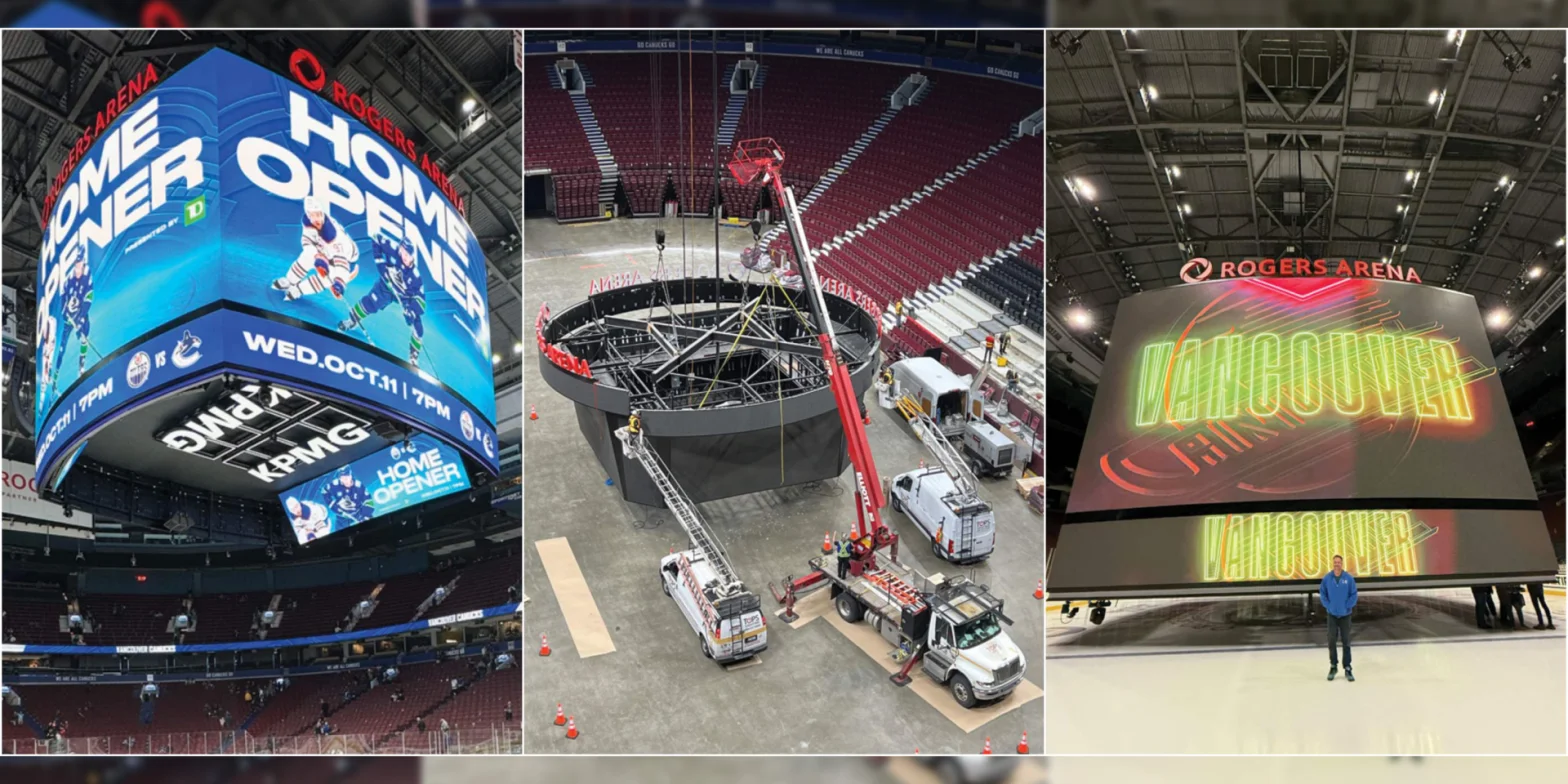 A collage of various large installations.