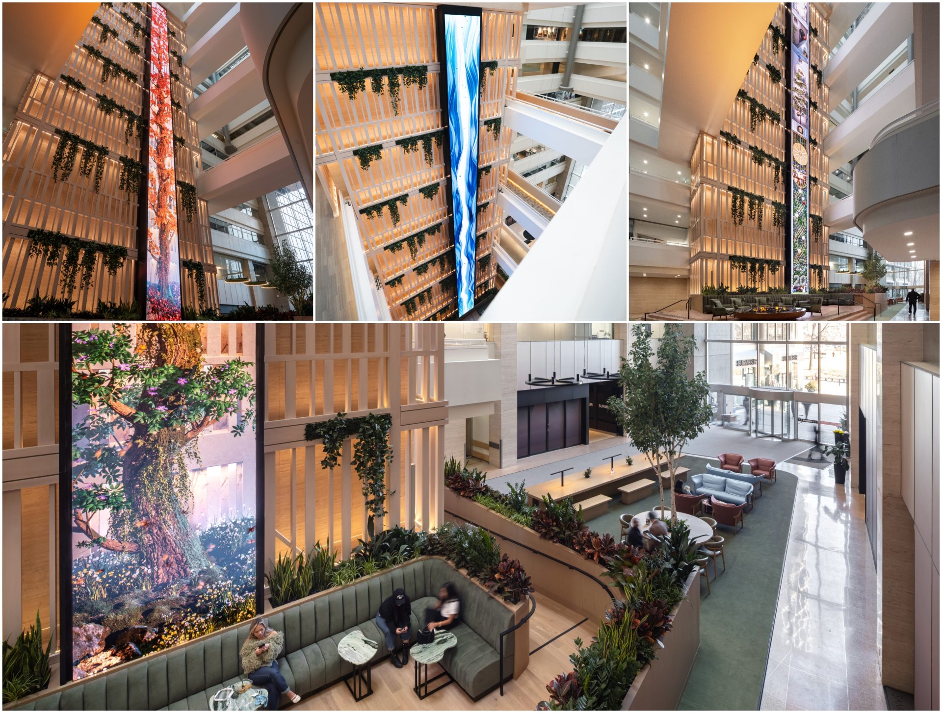 A collage of the various art elements as part of the digital display.