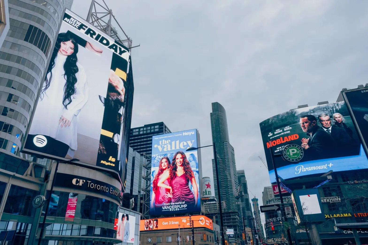 The digital billboards at Sanfoka Square.