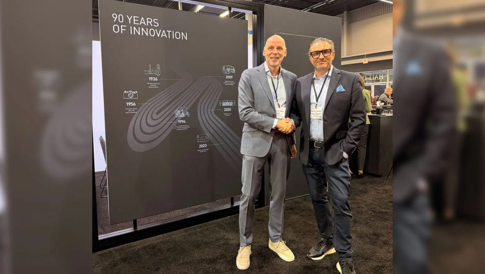 MPS Printing’s Michiel Borst (L) with Durst’s Christoph Gamper (R).
