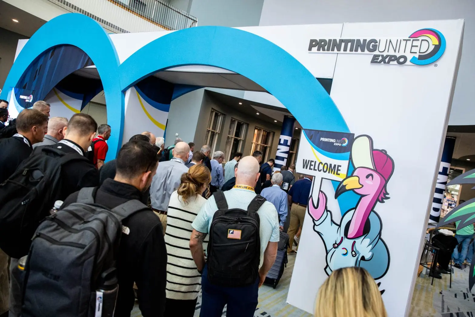 The welcome sign at the PRINTING United Expo in 2025.