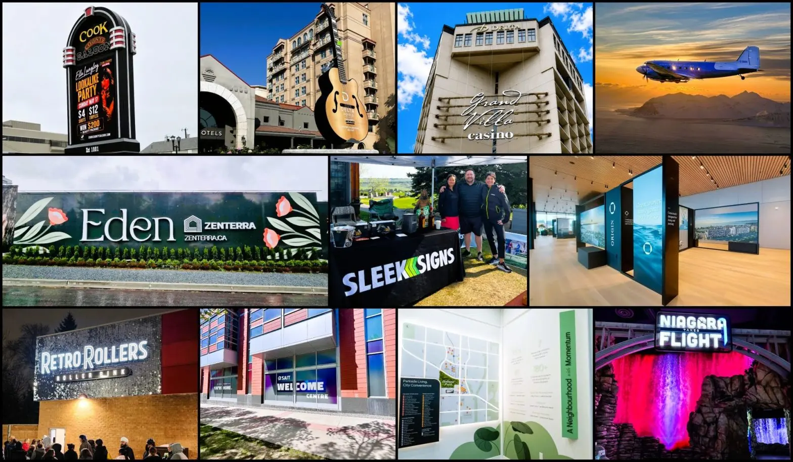 A collage of all the winning signs.