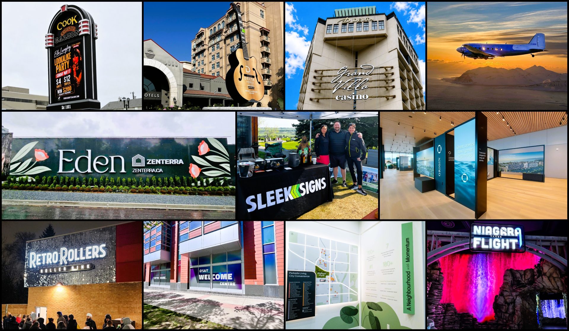 A collage of all the winning signs.